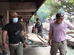Penertiban PKL Bawah Tol Tambak Asri Surabaya
