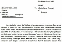 Pemkot Surabaya Minta Sumbangan Uang ke ASN