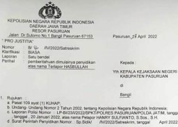 SPDP Kepala Dispendik Pasuruan Masuk Kejaksaan