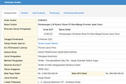 Proyek Lift Dinas PU Bina Marga Jatim Bermasalah