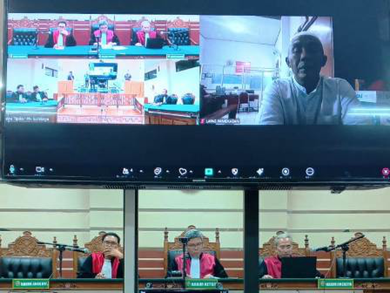 Terdakwa Fathor Rachman, sidang teleconference.