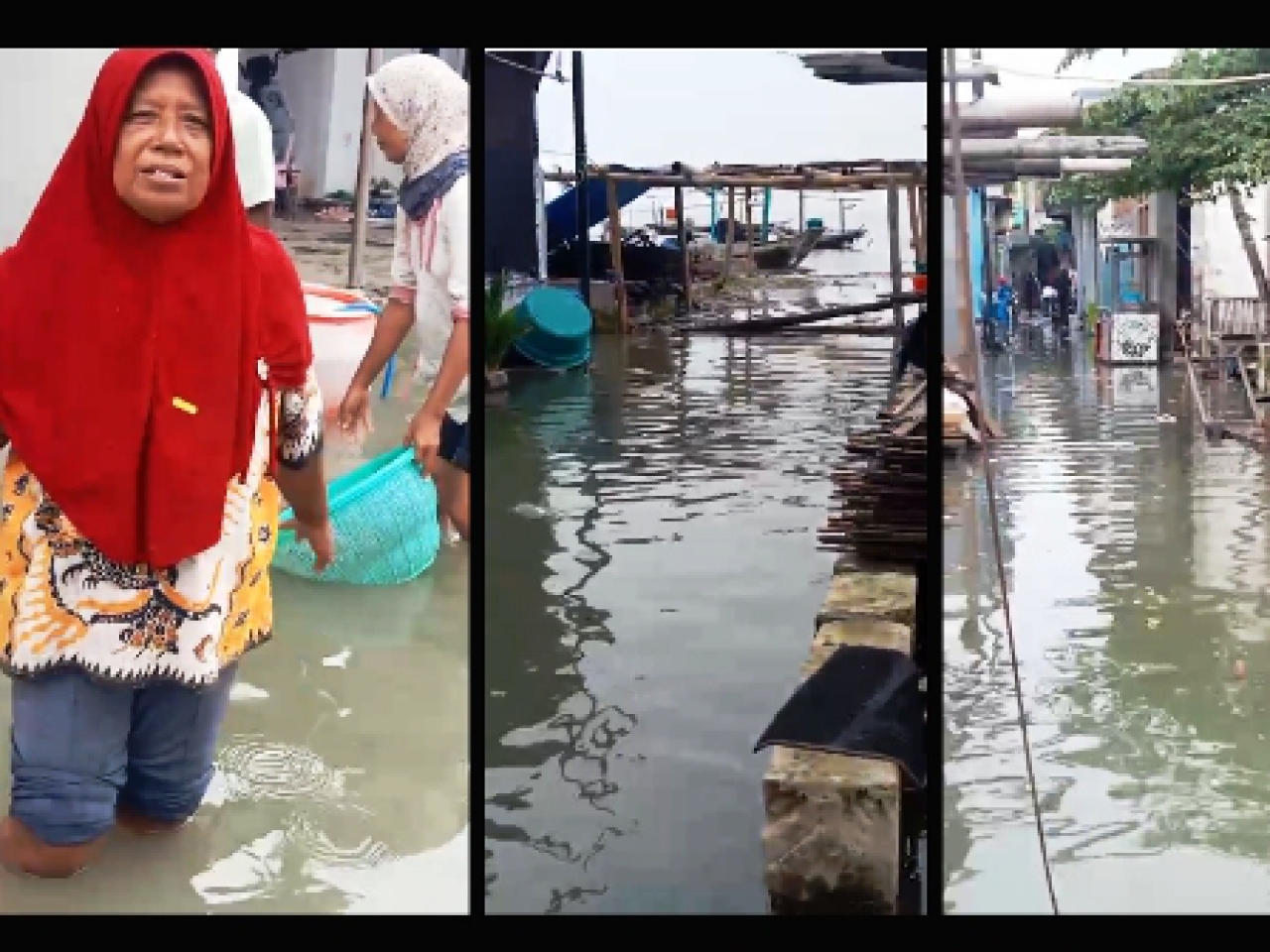 Banjir rob di Kecamatan Sukolilo Surabaya.