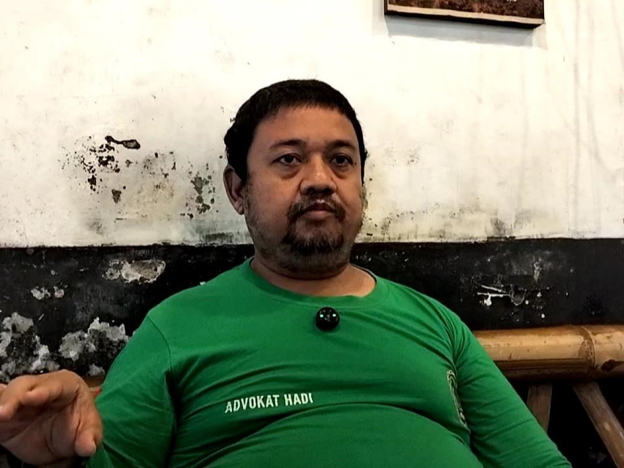 Muchamad Aulia Sunaryohadi, kuasa hukum tersangka Ganda Hadi Wijaya saat jumpa pers, Kamis, (15/01/2021).