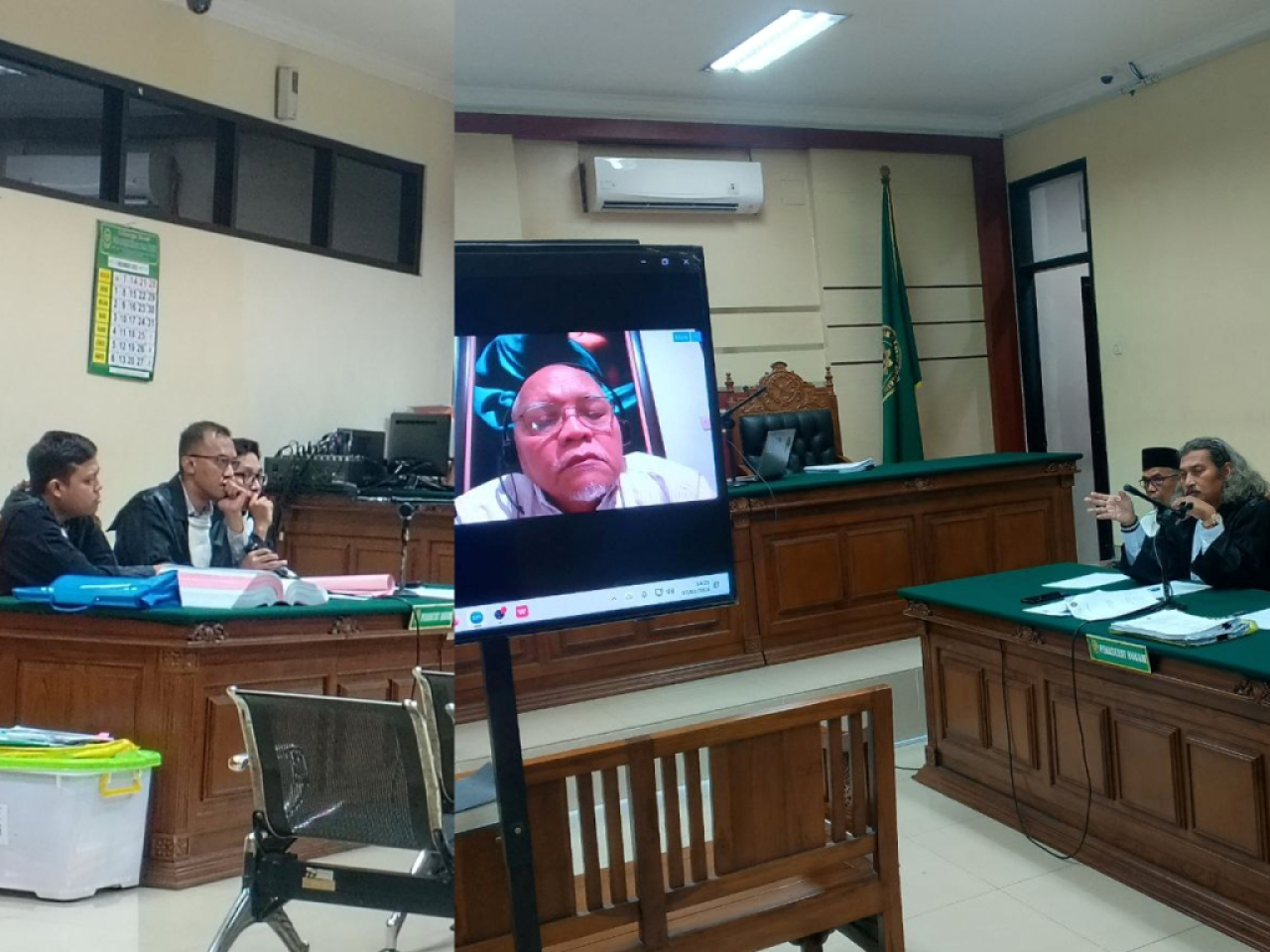 Jaksa dan Pengacara mendengarkan pendapat Ahli Hukum Pidana Universitas Brawijaya, Prof. Dr. Prija Djatmika, S.H., M.Si.