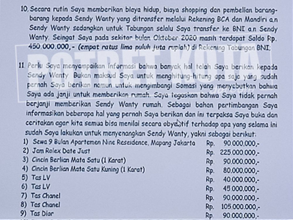 Asmara Terlarang Sahat Tua Simanjuntak dengan Sendy Wanty Terungkap Disidang