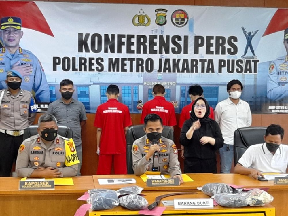 Jumpa pers geng motor di Jakarta Pusat 