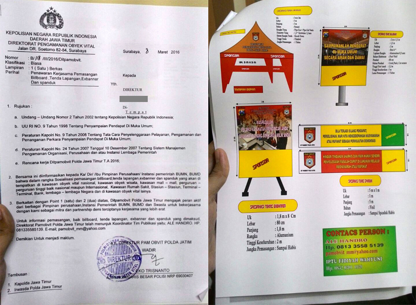 Menyoal Bisnis Reklame Polda Jatim