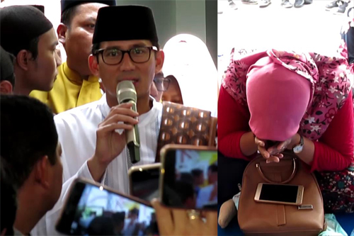 Emak-emak Kecopetan Saat Acara Sandiaga Uno
