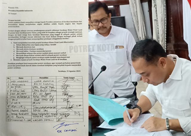 Eri Cahyadi Ikut Tanda Tangan Tolak Reklamasi Surabaya Waterfront Land