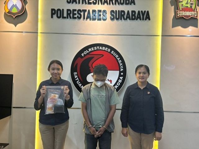 Polrestabes Surabaya Tangkap Pengedar Sabu-sabu Asal Bangkalan